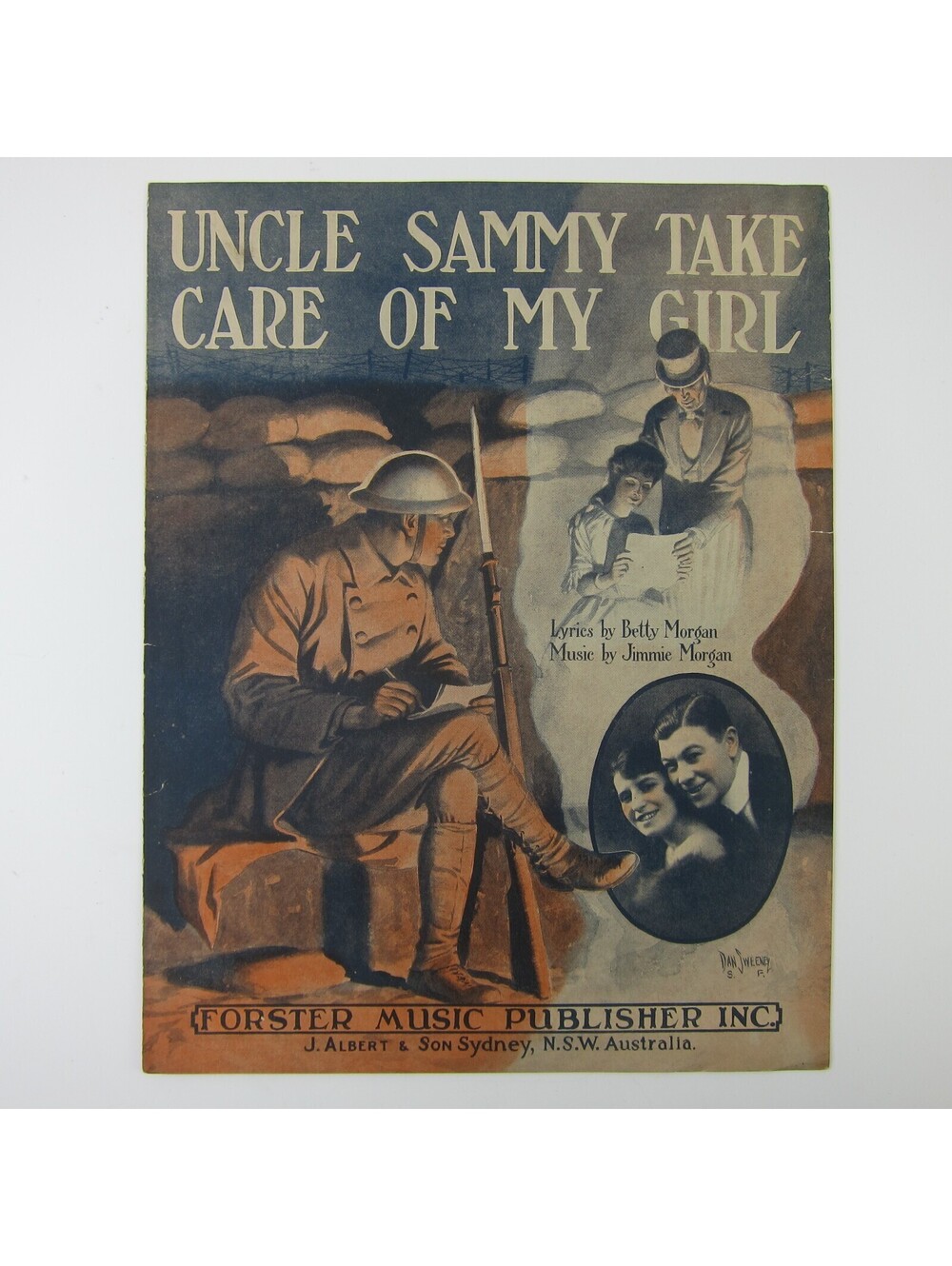 Sheet Music Uncle Sammy Take Care Of My Girl Betty & Jimmie Morgan WWI 1918